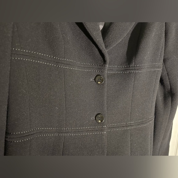Escada vintage wool black double-breasted blazer contrast seams - Size 36 / US4 - Picture 2 of 15
